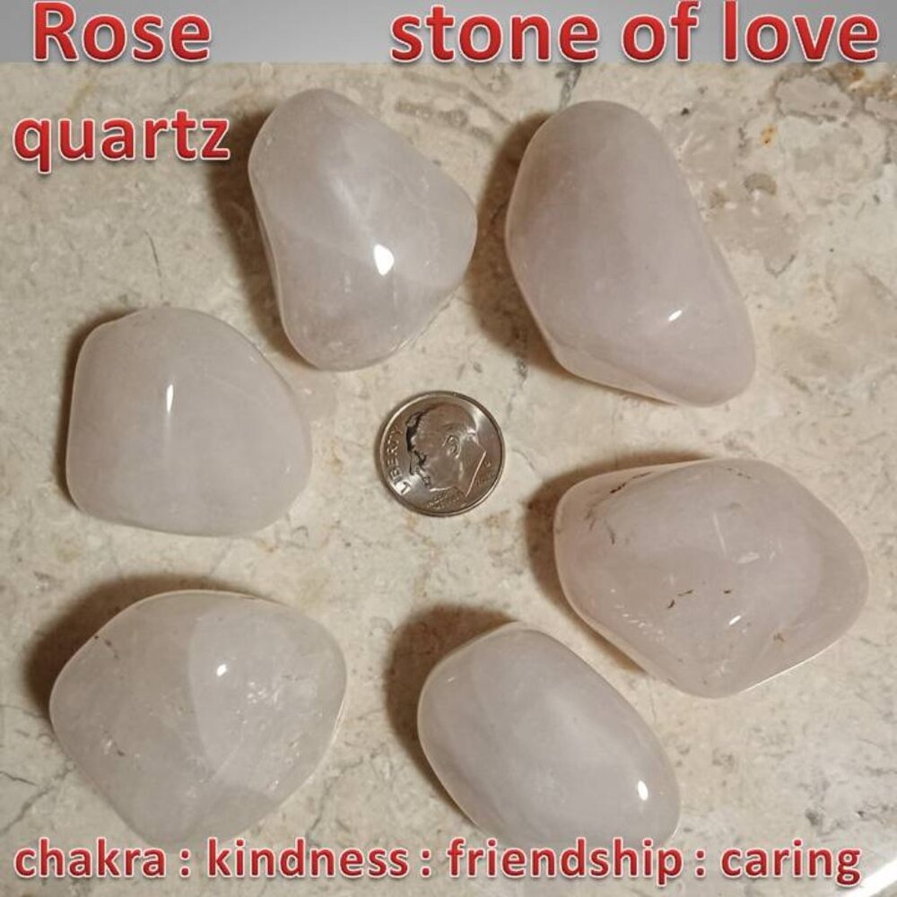 🔥4/$20 ONE ROSE QUARTZ tumbled stone crystal rock LOVE